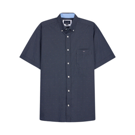 Chemise en coton noire à motifs avec une coupe...
