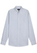 Thumbnail Chemise en coton bleue à rayures avec une coupe droite et un col à revers