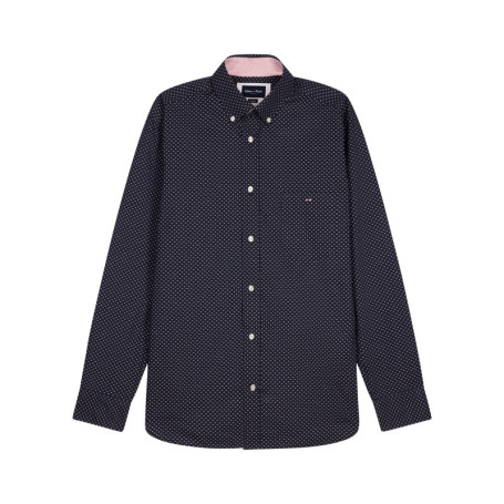 Chemise en coton noire à motifs avec une coupe...