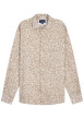 Thumbnail Chemise en coton beige avec des motifs floraux à coupe droite