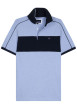 Thumbnail Polo en coton bleu avec une coupe droite et un col à revers avec boutons