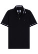 Thumbnail Polo en coton noir uni avec une coupe droite et un col à revers boutonné