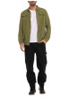 Thumbnail Chemise en lin et coton kaki uni à coupe droite avec col à revers - Image 3