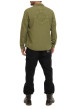 Thumbnail Chemise en lin et coton kaki uni à coupe droite avec col à revers - Image 4