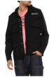 Thumbnail Blouson en jean en coton noir uni à coupe droite avec capuche