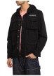 Thumbnail Blouson en jean en coton noir uni à coupe droite avec capuche - Image 4