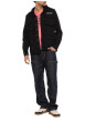 Thumbnail Blouson en jean en coton noir uni à coupe droite avec capuche - Image 5