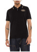 Thumbnail Polo en coton noir uni avec une coupe droite et un col boutonné