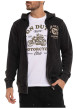 Thumbnail Sweat zippé gris foncé uni avec une coupe droite et un col à capuche - Image 6