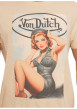 Thumbnail T-shirt en coton beige imprimé avec une coupe droite et un col rond - Image 3