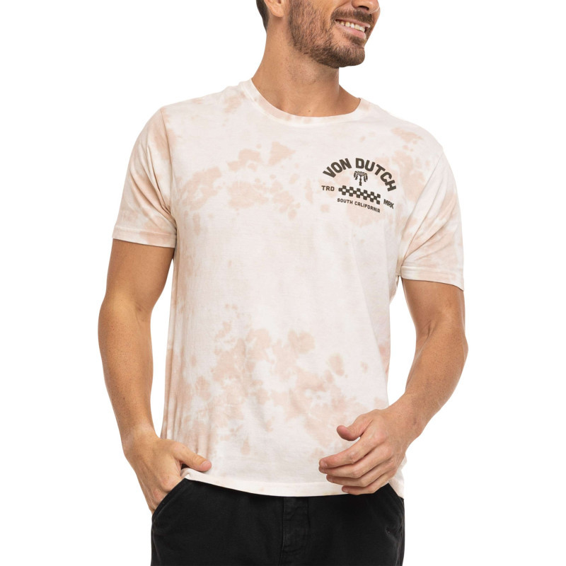 Von Dutch - T-shirt En Coton Beige Imprimé Avec Une Coupe Droite Et Un Col Rond - Beige