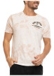 Thumbnail T-shirt en coton beige imprimé avec une coupe droite et un col rond