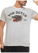 Thumbnail T-shirt en coton gris imprimé avec une coupe droite et un col rond