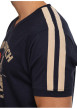 Thumbnail T-shirt en coton marine imprimé avec un col en v et un imprimé - Image 4