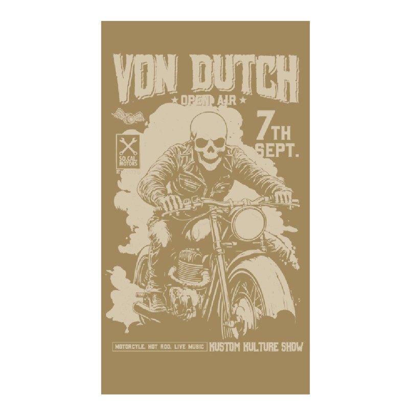 Von Dutch - Foulard En Coton Moutarde Avec Un Imprimé De Motard Tête De Mort - Jaune