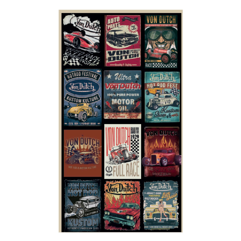 Von Dutch - Foulard En Coton Multicolore Avec Des Imprimés Et Le Nom De La Marque - Multicolore