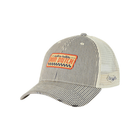 Casquette grise à rayures avec une fermeture...