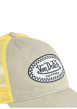 Thumbnail Casquette jaune unie avec une visière effet usé et un patch de la marque brodé - Image 4