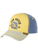 Thumbnail Casquette en coton jaune uni avec un effet usé sur la visière