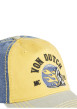 Thumbnail Casquette en coton jaune uni avec un effet usé sur la visière - Image 4