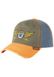 Thumbnail Casquette en coton orange uni avec un motif brodé et un bouton de couronne