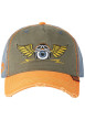 Thumbnail Casquette en coton orange uni avec un motif brodé et un bouton de couronne - Image 2