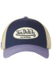 Thumbnail Casquette bleue uni avec une partie de la couronne en filet fermeture snapback - Image 2