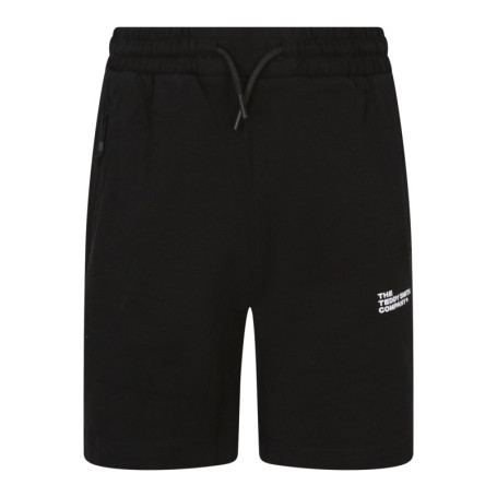 Short en coton noir à coupe droite pourvu d'une...