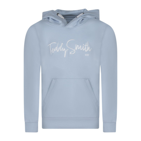 Sweat en coton bleu clair à coupe droite pourvu...