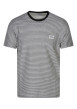 Thumbnail T-shirt noir et écru à coupe droite pourvu d'un col rond et de manches courtes