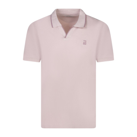 Polo en coton rose à coupe droite pourvu d'un...