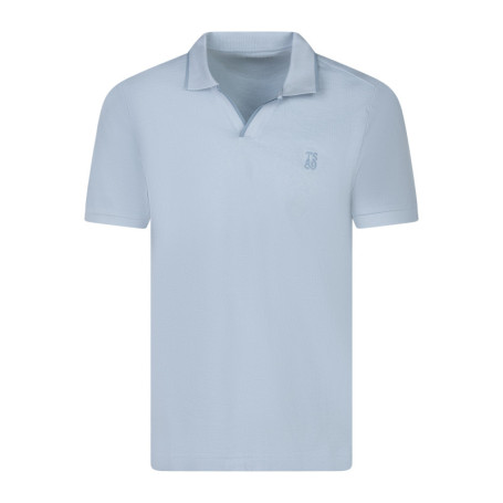 Polo en coton bleu à coupe droite pourvu d'un...