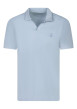 Thumbnail Polo en coton bleu à coupe droite pourvu d'un col à revers épais