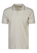 Thumbnail Polo en coton beige à coupe droite pourvu d'un col côtelé boutonné