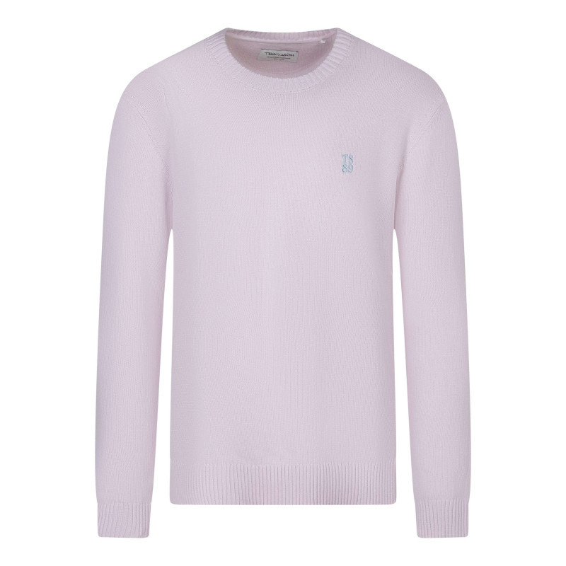 Teddy Smith - Pull En Coton Rose à Coupe Droite Pourvu D'un Col Rond épais - Rose Teddy Smith - Pull En Coton Rose à Coupe Droite Pourvu D'un Col Rond épais - Rose