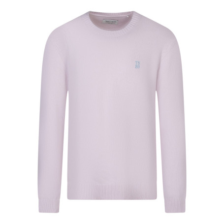 Pull en coton rose à coupe droite pourvu d'un...