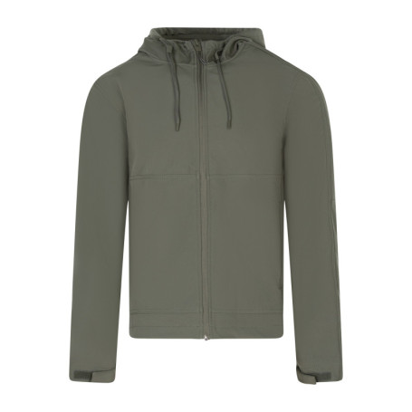 Blouson vert à coupe ajustée pourvu d'un col à...