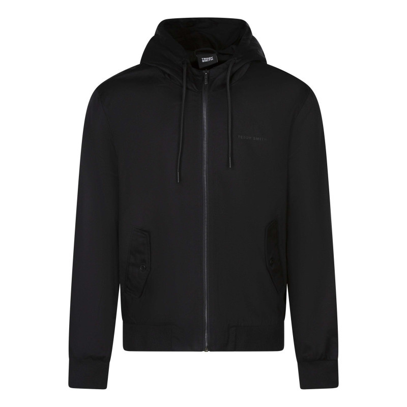 Teddy Smith - Blouson Noir à Coupe Ajustée Pourvu D'un Col à Capuche Avec Cordon De Serrage - Noir Teddy Smith - Blouson Noir à Coupe Ajustée Pourvu D'un Col à Capuche Avec Cordon De Serrage - Noir
