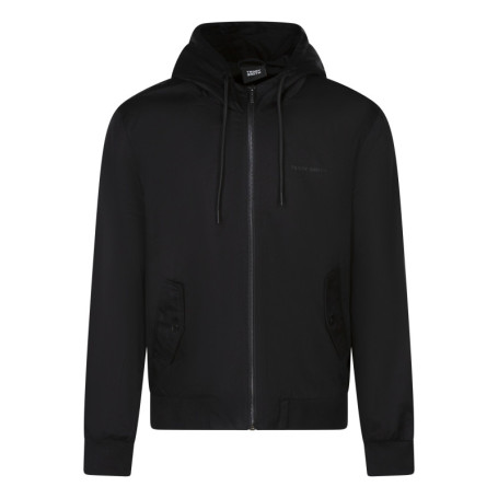 Blouson noir à coupe ajustée pourvu d'un col à...