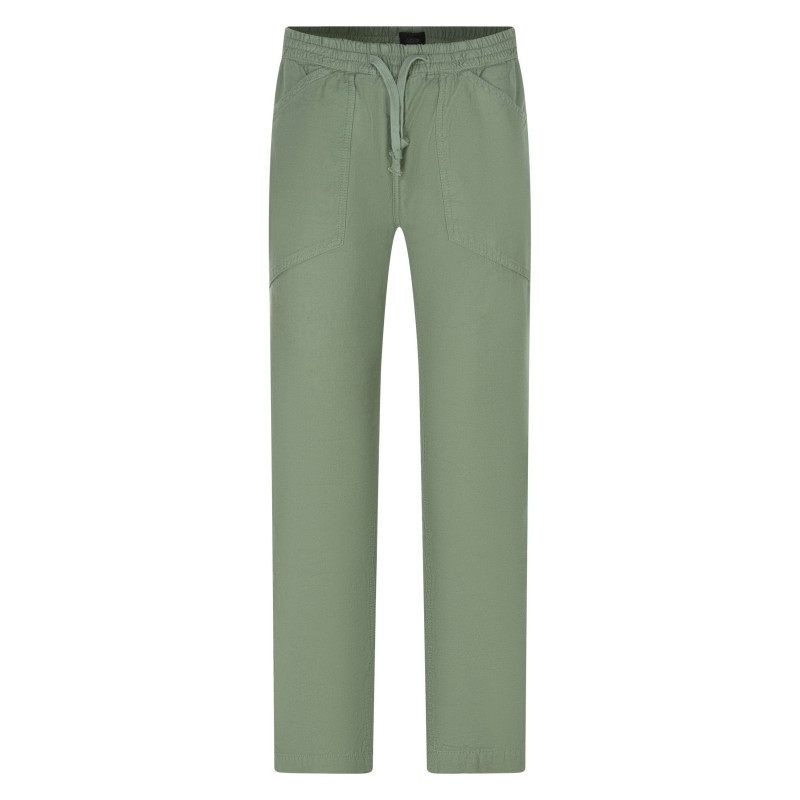 Le Temps Des Cerises - Pantalon Milak En Coton Vert à Coupe Droite Pourvu D'une Taille élastiquée - Vert Le Temps Des Cerises - Pantalon Milak En Coton Vert à Coupe Droite Pourvu D'une Taille élastiquée - Vert