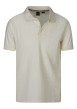 Thumbnail Polo en coton mélangé écru uni avec une coupe droite et un col boutonné