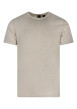 Thumbnail T-shirt en coton beige uni avec une coupe droite et un col rond