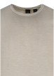 Thumbnail T-shirt en coton beige uni avec une coupe droite et un col rond - Image 3