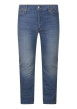 Thumbnail Jean en coton indigo uni avec une coupe slim et une fermeture par zip et bouton