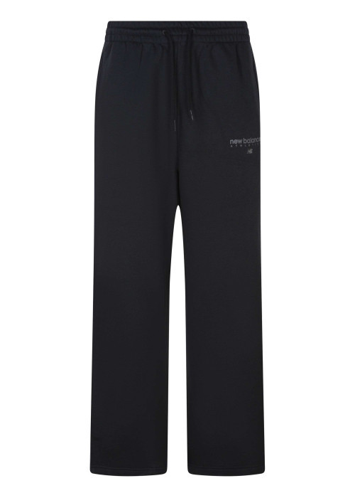 Pantalon jogging noir uni avec une coupe large et une taille élastiquée