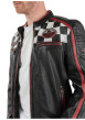 Thumbnail Blouson en cuir de mouton noir uni avec une coupe droite et un col rond - Image 7