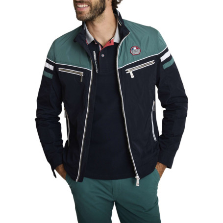Blouson marine uni avec une coupe droite et une...