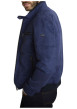 Thumbnail Blouson marine uni avec une coupe droite et un col montant avec un bouton - Image 3
