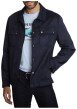 Thumbnail Blouson marine uni avec une coupe droite et une fermeture boutonnée