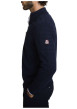 Thumbnail Gilet en coton marine uni avec une coupe droite et un col montant - Image 2